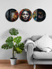 999Store abstract art women face painting 3 piece round painting for wall décor women wall paintings(3FrameRP132)