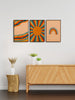999Store abstract pop art aesthetic backgrounds with sun light, stars, boho rainbow painting for wall living room abstract painting for wall set of 3 Bo3Frames056