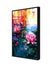 999Store floating frame lotus flower and pink water lilies vertical painting for wall (Canvas_Black Frame_16X24 Inches )Black010