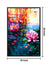 999Store floating frame lotus flower and pink water lilies vertical painting for wall (Canvas_Black Frame_16X24 Inches )Black010