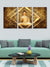 999Store printed Golden Buddha Golden Wall Art buddha wall painting living room big size set of 3 large wall hanging decor( Canvas_30X54 Inches )3FCanvas260