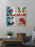 999Store Framed painting wall for bedro modern art  dogs (Set of 4 Panels Canvas Print 27X27 Inches White) 4PCanvas028