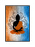 999Store floating frame gautam buddha vertical painting for wall (Canvas_Black Frame_16X24 Inches )Black051