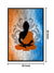 999Store floating frame gautam buddha vertical painting for wall (Canvas_Black Frame_16X24 Inches )Black051