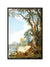 999Store floating frame river with tree nature vertical painting for wall (Canvas_Black Frame_16X24 Inches )Black059