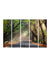 999Store Tree covered road with sun on road painting for living room bedroom office wall decor wall art panels hanging tree painting for living room Set of 5 frames