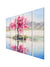 999Store Pink leaves tree painting for bedroom living room home and office wall decoration wall art panels hanging tree painting Set of 5 frames
