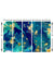 999Store living room decorative items modern wooden wall decor set Abstract blue and golden wall art panels hanging abstract paintings for living room Set of 5 frames