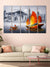 999Store home decoration items for hall room modern art  Modern city and vintage boat wall art panels hanging painting Set of 5 frames