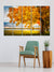 999Store wall decoration living room decoration items  Yellow Leaves tree wall art panels hanging painting Set of 5 frames