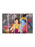 999Store home decor items for living room photo frames for living room  Radha Krishna wall art panels hanging painting Set of 5 frames