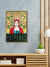 999Store floating frame lady and tree vertical painting for wall (Canvas_Golden Frame_16X24 Inches )Golden060