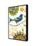 999Store floating frame eastern tales blue birds vertical painting for wall (Canvas_Black Frame_16X24 Inches )Black065