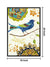 999Store floating frame eastern tales blue birds vertical painting for wall (Canvas_Black Frame_16X24 Inches )Black065
