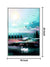 999Store floating frame nature birds cloud grass sun and tree vertical painting for wall (Canvas_White Frame_16X24 Inches )White071