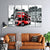 999Store 5 panel wall painting wall frames for living room with frame wall hanging Classic London Double Deckar Red Bus And Modern London - 999Store