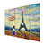 999Store 5 panel wall painting wall frames for living room with frame wall hanging Eiffel Tower flowers nature with lady view - 999Store