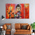 999Store 5 panel wall painting wall frames for living room with frame wall hanging lord buddha painting with frame Face - 999Store