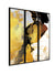 999Store Yellow Abstract Art Painting 3 Frame Set Wall Decor ( Set Of 3 Panels Canvas Print 78X76 Cm Black) Bl3Fcanvas017