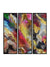 999Store Multicolor Wall Painting Abstract 3 Piece Painting ( Set Of 3 Panels Canvas Print 78X76 Cm Black) Bl3Fcanvas022