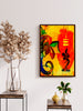 999Store Lord Ganesha with Shivling om symbol painting ganesha wall painting (Canvas_BrownFrame)