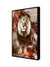 999Store abstract lion painting for wall decoration wall art for living room (Canvas_Brown  Frame)