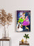 999Store lord radha krishna painting with Floating Frame sitting with Mirabai modern art wall painting (Canvas_White  Frame)