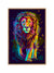 999Store colourful lion art canvas painting   (Canvas_Golden Frame)