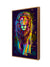 999Store colourful lion art canvas painting   (Canvas_Golden Frame)