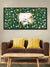 999Store Cow With Baby Cow With Flower Background Modern Art Long Big Canvas Wall Painting BoxF24X48069