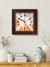 999Store line art with flower art modern square wall clock for home/living room/bedroom/office/hall/kitchen/shop