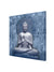 999Store Wooden Stretched Lord Gautam Budha Wall art with frames wall painting buddha frame bed room living décor home Light Gray Sky Blue canvas modern stylish hanging