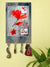 999Store hook keychain holder wall mount hanger organizer Red Flower Printed key stand for wall