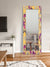 999Store Printed Vanity Mirror Rectangular Mirror for Living Room Purple& Yellow Floral Art washroom Bathroom Mirror