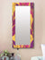 999Store Printed Rectangle Mirrors Bathroom Mirror for Home Purple& Yellow Leaves washroom Bathroom Mirror