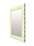 999Store Printed Mirrors for Home Decor wash Basin Mirror Green Zig zag washroom Bathroom Mirror