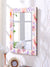 999Store Printed Wood Wall Mirror Bedroom mirrorr Pink Flower washroom Bathroom Mirror
