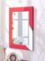 999Store Printed Mirrors for Wall Decor Glass Mirror for wash Basin Pink Strips washroom Bathroom Mirror