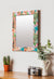 999Store Printed Stylish Mirror wash Basin Mirror for Home Multi Leaves& Flower washroom Bathroom Mirror