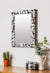 999Store Printed Mirror Small Wall Glass Mirror White Stone Rustic washroom Bathroom Mirror