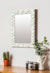 999Store Printed Mirror Wall Hanging Stylish Mirror White Leaves washroom Bathroom Mirror