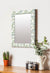 999Store Printed Glass Mirror for Bathroom Wall Toilet Mirror White Green Leaves washroom Bathroom Mirror