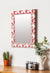 999Store Printed Wall Mirrors for Bedroom Wood Wall Mirror Pink Flower washroom Bathroom Mirror