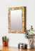 999Store Printed washbasin Mirror Wall Stylish Mirror Multi dot Flower washroom Bathroom Mirror
