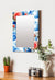 999Store Printed Hanging Mirror for Bedroom Mirrors for wash Basin Blue 3D Rose Flower washroom Bathroom Mirror