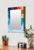999Store Printed Wall Decor Mirror Hanging Mirror Multi Color Abstract washroom Bathroom Mirror