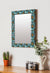 999Store Printed Wall Mirrors for Bedroom Bedroom mirrorr Brown and Blue Flowers washroom Bathroom Mirror