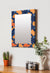 999Store Printed Mirror Bathroom Mirror Small Decorative Mirrors for Wall Blue Abstract washroom Bathroom Mirror