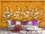 999Store 3D Orange Multiple Womens Playing The Sitar Mural Wallpaper for Wall ,Wallpaper1013