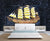 999Store 3D Black Bricks and Boat Mural Wallpaper ,Wallpaper1146
